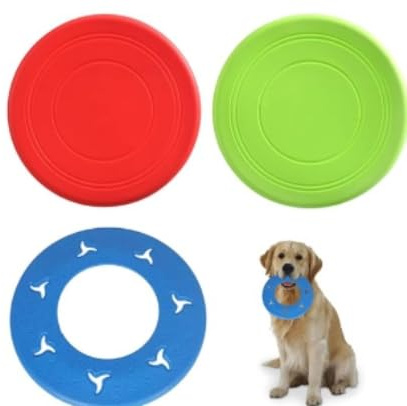BOBITALK 3 Pcs Dog Frisbee,Frisbee For Dogs, Dog Frisbee Indestructible, For Outdoor Fun, Training, And Exercise,Both Land and Wate .(Blue & Green&Red)