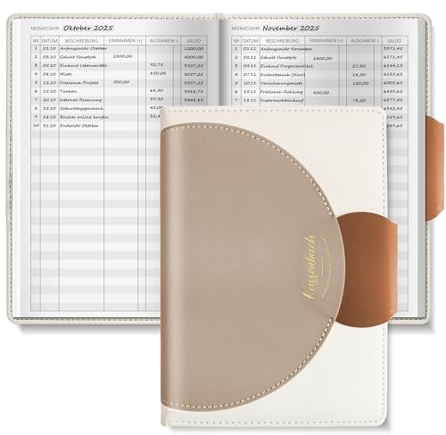 BIROYAL Kassenbuch A5-120 Seiten Haushaltsbuch, Budget Planner & Kassenbücher - Einnahmen Ausgaben Buch - Haushaltsbuch zum Eintragen - Kassenbuch Kleinunternehmer- Ausgaben Tracker Finanzplaner