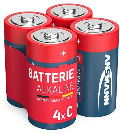 ANSMANN Alkaline Baby C Batterien – leistungsstarke, langlebige Energiequelle – 1,5V LR14 – 4er Pack