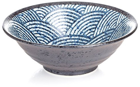 Tazón De Sopa De Fideos Ramen Cerámica Japonés Con Seikaiha Patrón De Onda Tradicional