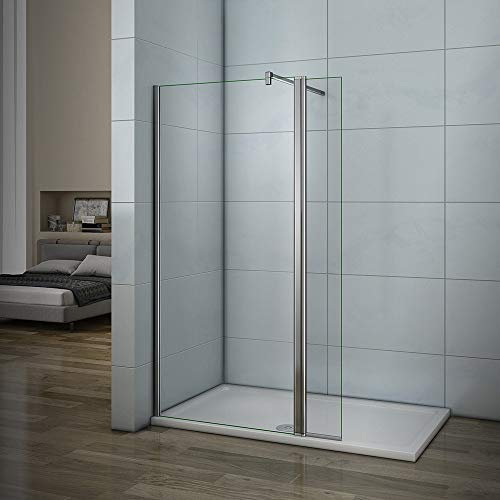 Aica parete per doccia 50cm walk-in con 40cm munito di paretina mobile e barra stabilizzatrice 90cm
