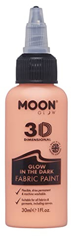 Moon Glow - Glow in the Dark Fabric Paint, Orange, 30ml Single