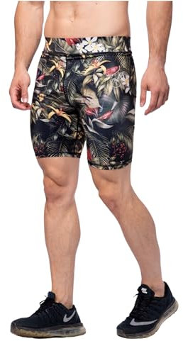 Kapow Herren Kurze Leggings Activewear Kompressionsshorts: Ultraleicht & Vielseitig - Für Fitness, Laufen, Yoga, Basketball, Fußball & Alle Sportarten - Bunte Prints mit Taschen