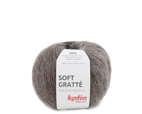 Lanas Katia Soft GRATTE - Pelote de laine couleur Tabac Code 66