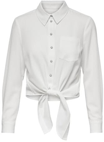 ONLY ONLLECEY LS Knot Shirt Noos WVN Blouse, Cloud Dancer, XL Femme