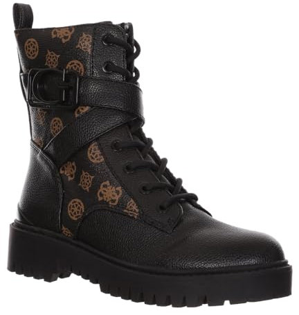 GUESS Damen Orana Springerstiefel, schwarz/braun, 38 EU