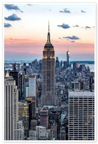 Empire State Building Sunset, New York Poster