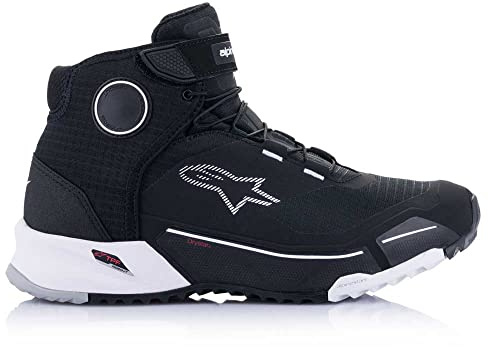 Alpinestars CR-X Drystar motorcykelskor för män (svart/vit, 10,5 (43,5)) Motorcykelkläder, EU