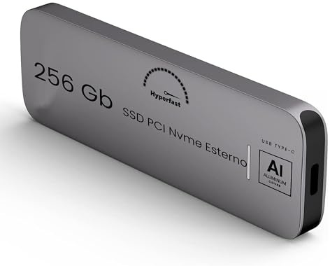 SSD esterno portatile da 256 Gb, fino a 1050 MB/s Unità a stato solido esterna USB 3.2 Gen2 ultra veloce Mini SSD esterno USB-C per laptop, dispositivi di tipo C, per uso professionale, gar. Italia
