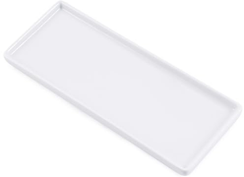 Ceramic trays for cosmetics, jewelry, suitable for organizing dressing tables and bathrooms, trays for toiletries etc (White-large)