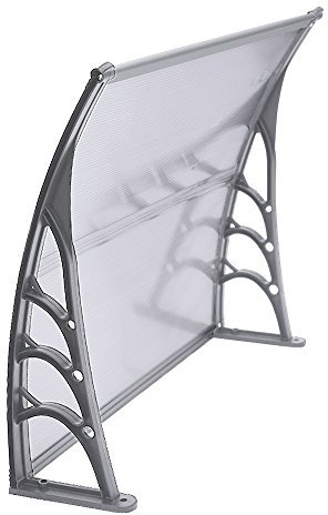 Door Canopy, Waterproof Front Door Canopy, Garden Canopies, Rain Awning Suitable for Door Porch, Outdoor, Roof, Patio (L100xW82xH23cm, Grey)