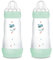 MAM Easy Start Lot de 2 biberons anti-coliques avec tétine en silicone SkinSoftTM, pour enfants de 4 mois et plus, 320 ml