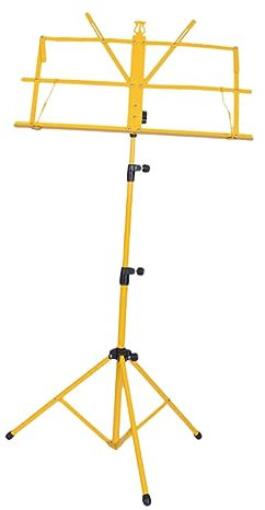Höhenverstellbarer Klappbarer Notenständer Aus Metall Stabiler Und Tragbarer Musikständer Mit Rutschfesten Füßen Faltbarer Notenständer Für Gitarrenzubehör Gelb