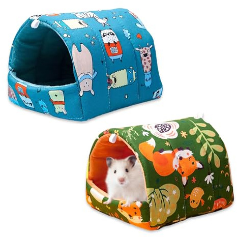 2 piezas de cama lavable para cobayas, cueva para cobayas, cueva para guardar cobayas, jaula de hámster, accesorios para hámster, conejos enanos, chinchillas, lgel, hurones