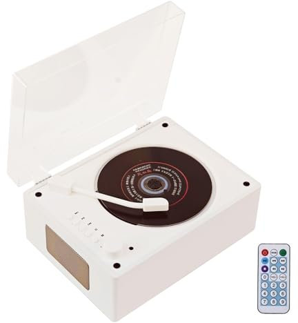 Reproductor de CD portátil con Bluetooth 5.3, reproductor de CD con cubierta antipolvo, control remoto, altavoz de sonido HiFi, reproductor de música portátil recargable con puerto AUX/USB para el