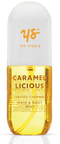 Yes Studio Salted Caramel Hair and Body Mist Lightweight Spray 100ml | Sweet and Warm Fragrance Body Spray for Women, Hydrating and Refreshing Mist for All-Day Wear, Vegan & Cruelty Free