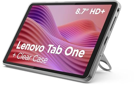 Lenovo Tab One Android Tablet | 8.7 inch HD Display | MediaTek Helio G85 | 4GB RAM | 128GB | Wi-Fi 5 | Clear Case
