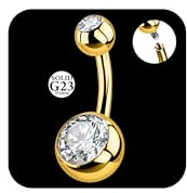 AceFun Ombelico Piercing 6mm 8-16mm Titanio Argento Oro 14G Solido Barbell Bijoux Corpo Piercing Anelli con Breve Barra Curva