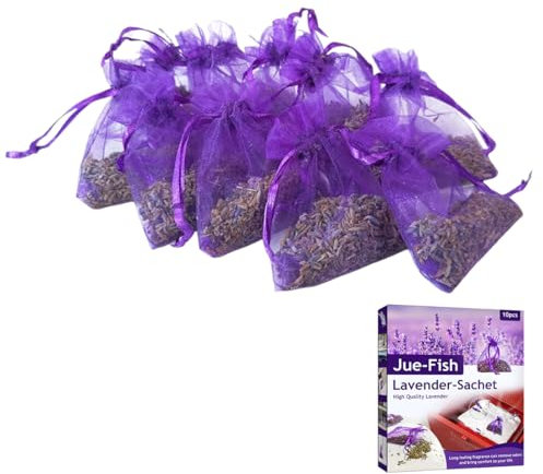 WUSJCOF Sacchetti Profumati Lavanda, 10 sacchetti, profumata, fiori essiccati, per il sonno e il relax, protezione antitarme per vestiti, profumatori per guardaroba, fragranza per armadi, anti tarme