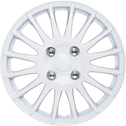 Streetwize - Lightning Wheel Cover Set – White, 14 in. Hubcap, Decorative Wheel Trim. Automotive Exterior Car Accessories