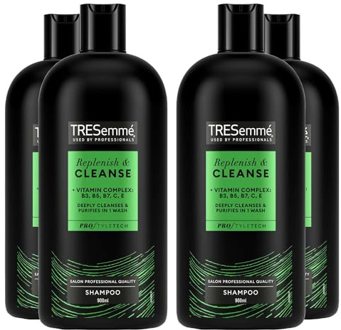 Tresemme Deep Cleansing Shampoo, Hair Care For Men And Women, Fresh Moistuiriser, Softens And Cleans All Hair Styles And Colours Bulk Pack (4 x 900 ml)