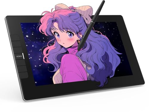 VEIKK VK1200 V2 Drawing Tablet with Screen,11.6-inch Full-Laminated Graphic Drawing Monitor,2 Battery-Free Pens with Tilt Function,6 Customizable Keys,Anti-Glare Glass(Must be Connected to PC to Work)