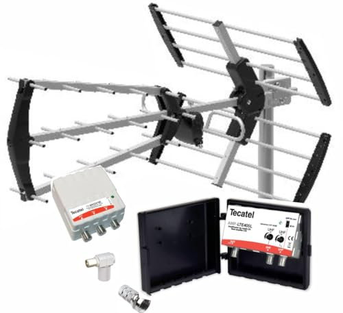 Kit Antena 15dB + Amplificador 40dB + Fuente de alimentación de 2 Salidas + Conexiones