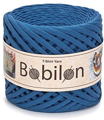 Fettuccini Zpagetti Knitting Wool Yarn 7-9mm Organic T-Yarn, Macrame T-Yarn, 100% Cotton Ribbon Yarn, Blue Jeans Jersey Yarn