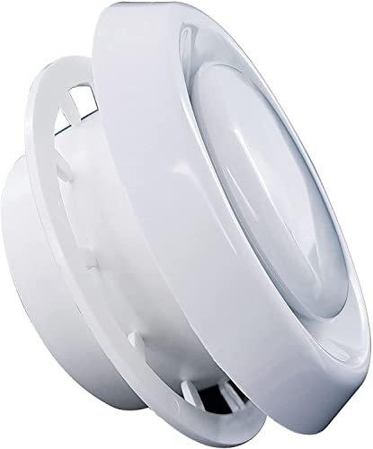 Blauberg UK 125 mm - 5 inch White Adjustable Round Vent Air Valve Circular Ceiling Mounted for Kitchen Bathroom Residential Premises Hospital Flush Fitting Easy Installation