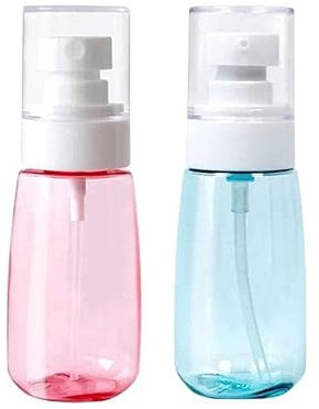 JIMCOM 2Pack Spray Bottle, 100ml Fine Mist Spray bottle for Travel Refillable Atomisers Cleaning Solutions, Spray Bottle for Hair (Blue/Pink)