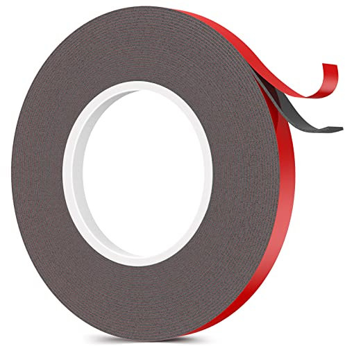 Emitever Double Sided Tape Heavy Duty Mounting Tape, 10m x 10mm Double Sided Sticky Tape, Strong Adhesive Waterproof Foam Tape for Automotive, LED Strip, Home, Office Decor, Grey