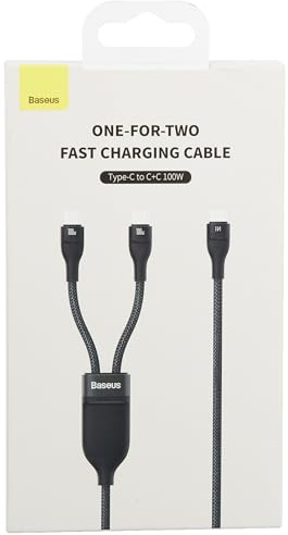 Baseus 2in1 USB Kabel Flash-Serie USB-C do USB-C 100W, 1,5m (Schwarz
