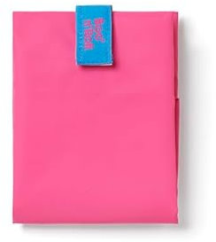 Roll'eat ® | Bolsa Merienda, Porta Bocadillos con Envoltorio Reutilizable, Porta Alimentos Ecológico sin BPA, Bolsa de Tela, Color Fluor Rosa - Boc'n'Roll Fluor