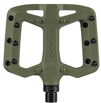 Funn Taipan S Pedali per bicicletta in termoplastica rinforzata con fibra di vetro, con assi CrMo da 9/16 pollici e perni amici dello stinco per ciclismo su MTB/BMX/urbano/ghiaia (Verde oliva)