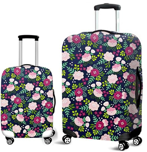 Muiuou Skydd för resväska, tvättbart anti-skrap dammtätt med tryck, elastisk skyddskåpa för resväska, bagageskydd, 45–81 cm, stil 6, S(18-20 Inch)
