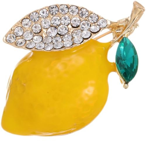 Hrippy Zitronen-brosche, 3D-emaille, Zitronen-anstecknadel, Strasssteine, Obst, Elegante Anstecknadel, Lässiger Party-schmuck Für Kleidung, Hut, Rucksack