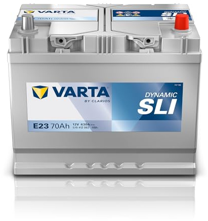VARTA Automotive DYNAMIC SLI (E23) 12V 70Ah 630A - Nassbatterie KFZ mit Standardausstattung & ohne Start-Stopp System - Starterbatterie für einfachen Energiebedarf - Bleisäurebatterie wartungsfrei