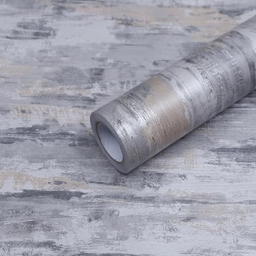 Grau Tapete Selbstklebend Betonoptik Klebefolie Hellgrau Klebetapete Selbstklebende Beton Wandpapier Graue Betontapete 3d Effekt Vinyl Folie für Möbel Wandfolie Küche Wohnzimmer Tapeten 40CM×3M