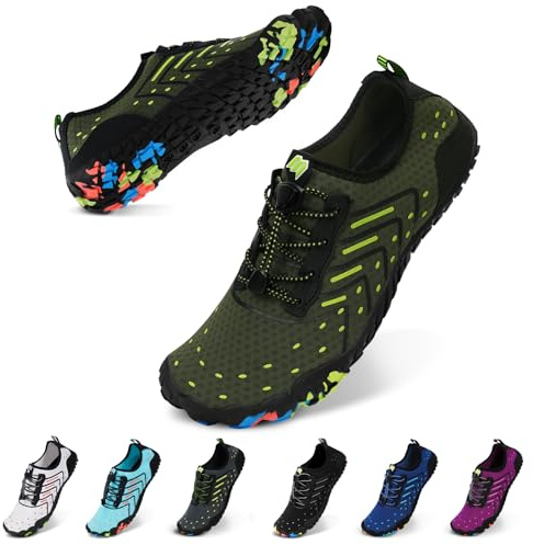 Bigzagger Chaussures pieds nus pour homme et femme Chaussures d'été à séchage rapide Chaussures aquatiques avec boîte à orteils large et semelle à talon nul Chaussures de bain Chaussures pieds nus