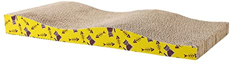 MotiveTech Griffoir en Carton pour Chat, Nid Interactif, Tapis D'entraînement, Griffoir pour Protéger Les Meubles, Jeu, Vague 44.5x21x44cm