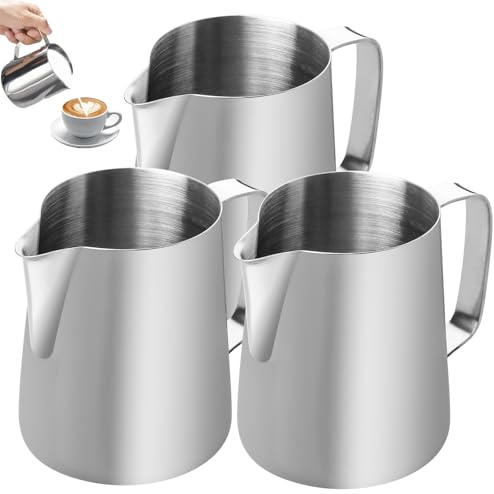 3 bricco per latte in acciaio inossidabile: 150 ml, set per latte e latte macchiato