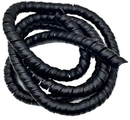 Styire Gaines de câble spiralées colorées de 1 mètre, diamètre 10 mm/14 mm, Tube d'enroulement retardateur for la Protection des Fils Gaine de Protection(Noir,ID 14mm)