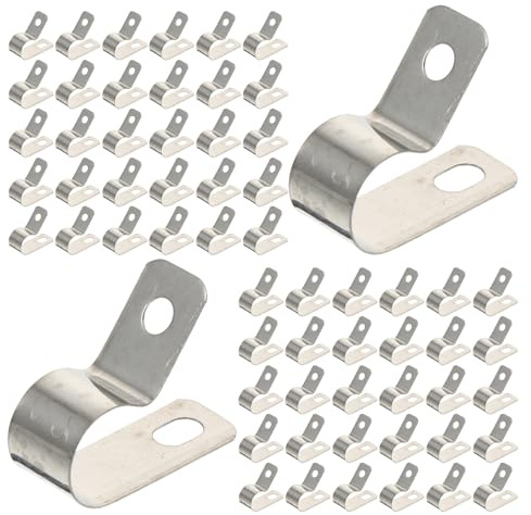 Ipetboom Lot de 200 Clips de Câble en Acier Inoxydable R10 Clips Câbles Métalliques Résistants pour Gestion Électriques Fixation Solide pour Maison Bureau et Installation
