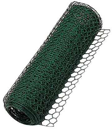 Xclou Sechseckgeflecht, Maschendrahtzaun, Rolle ca. 10 m Käfigdraht, Drahtgeflecht 6-eck, Kaninchendraht aus Metall, Drahtzaun kunststoffbeschichtet, Kleintierzaun, Volierendraht, grün