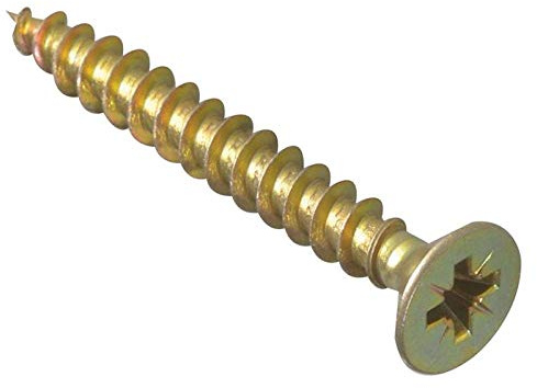 ForgeFix Enstaka gängskruvar med flera ändamål | 5,0 x 45 mm | Zink gul passiverad | Box 200