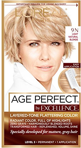 L'Oreal Paris Age Perfect Permanent Hair Color, 9N Light Natural Blonde, 1 kit