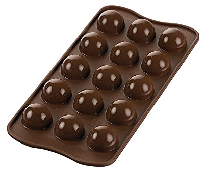 silikomart | SCG50 Stampo in Silicone per Cioccolatini TARTUFINO, Antiaderente, 15 Tartufini, Confezione da 1 Stampo per Dolci, Easy Choc 3D, Ø 25 h 22 mm, Made in Italy