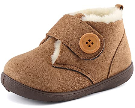 MK MATT KEELY Botas Invierno Bebé-Niños Zapatos Primeros Pasos Cálido Antideslizante Sole,Khaki,21/22 EU