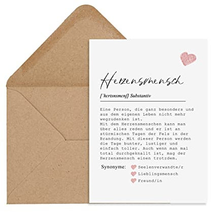 Nastami Postkarte DEFINITION inkl. Briefumschlag (Herzensmensch)