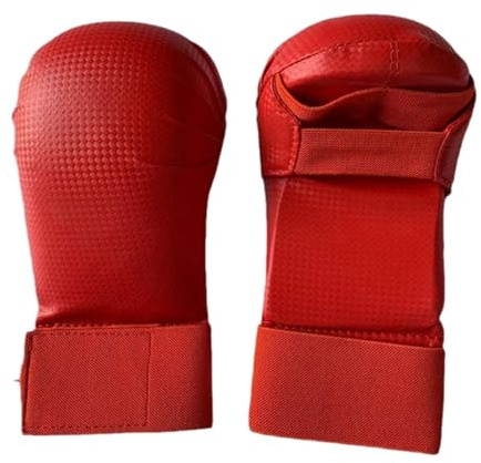 JISADER Guanti da Karate Guanti da Kickboxing, Guanti Portatili Leggeri per Arti Marziali, Guanti da Boxe, Guanti MMA per Sacco da Boxe, Rosso XS